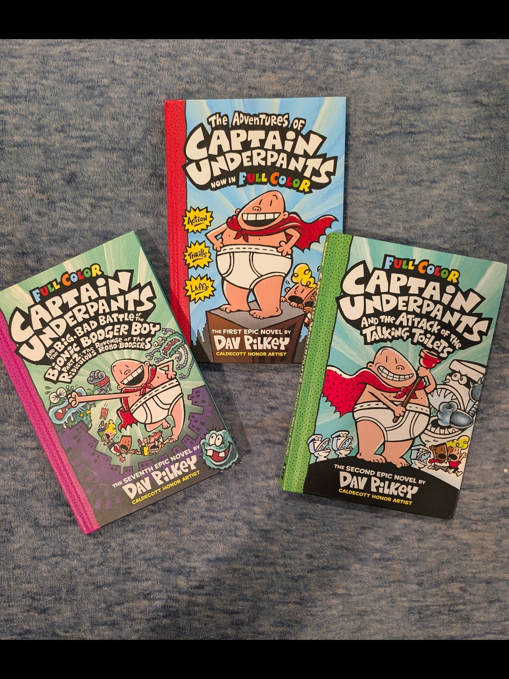 3 Captain Underpants Full-Color Kids Hardcover Books